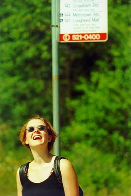 A bus stop at SFU