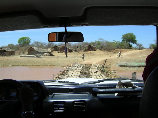 Improvised bridge (the river keeps moving places)
