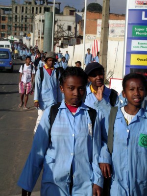 Children on the way to school