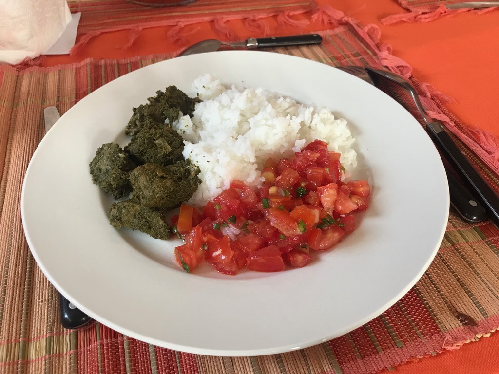 Ravitoto, rice, and lasary (scroll down for recipe)