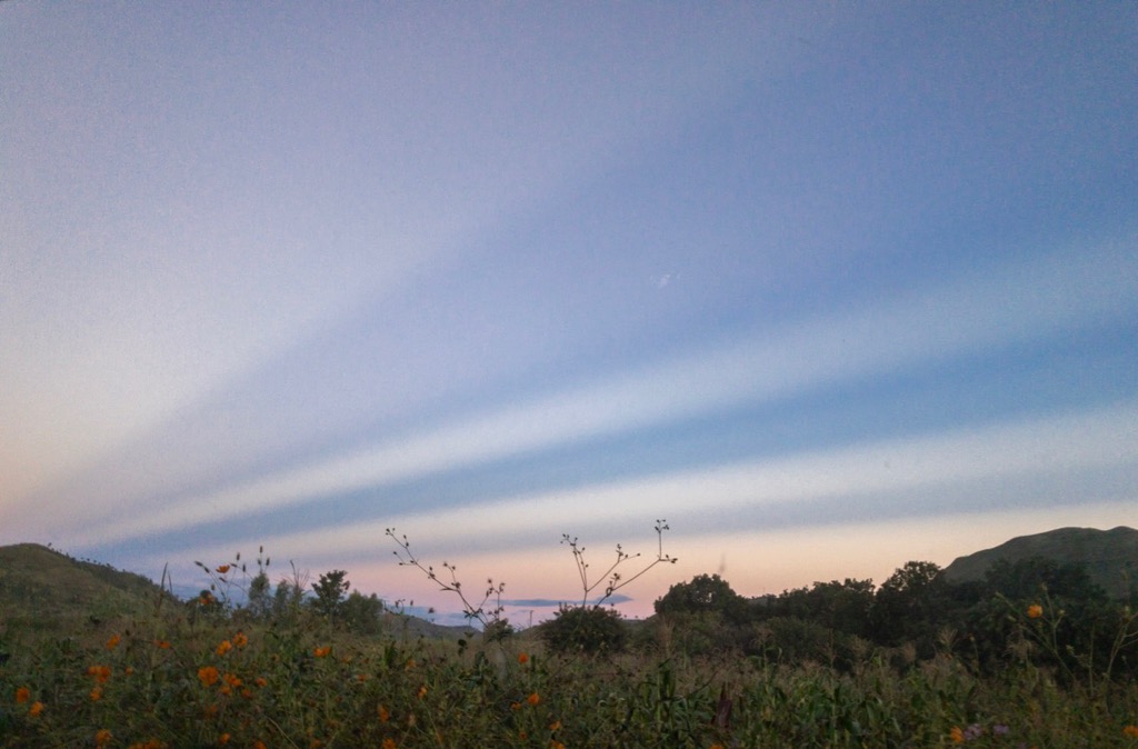 Sunset close to Ampefy (with mountain top shadows)